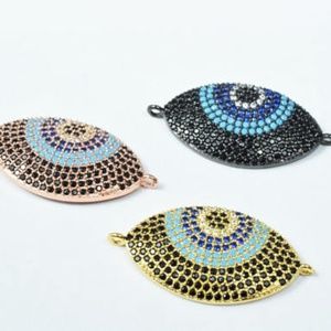 Oval Marquise Shape Eye Micro Pave CZ Connector